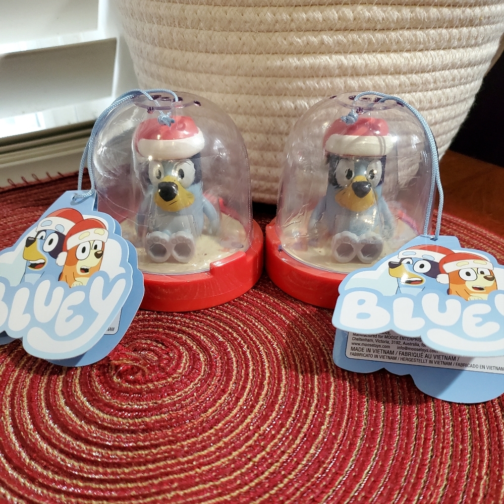 2 Bluey Christmas Tree Ornaments Set